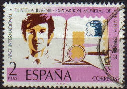 z vendido ESPAÑA 1974 2174 Sello Exposición Mundial de Filatelia ESPAÑA 75 Filatelia Juvenil usado Espana Spain Espagne Spagna Spanje Spanien 